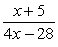 <strong>Determine the allowable value(s) for the expression. Write your answer in interval notation. </strong> A) x \in (-?, 5) \cup (5, ?) B) x \in (-?, -5) \cup (-5, ?) C) x \in (-?, 7) \cup (7, ?) D) x \in (-?, -7) \cup (-7, ?)