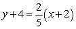 <strong>Use the following to answer questions : A line has slope m = and passes through the point P<sub>1</sub> = (2, -4). Find the equation of the line in point-slope form.</strong> A) B) C) D)