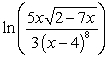 <strong>Use the properties of logarithms to write the expression as a sum or difference of simple logarithmic terms. </strong> A) B) C) D)