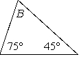 <strong>Find the measure of angle B. </strong> A) 50° B) 55° C) 60° D) 65°