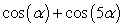 <strong>Rewrite the sum as a product using a sum-to-product identity. </strong> A) 2cos(3 \alpha )sin(2 \alpha ) B) 2sin(3 \alpha )cos(2 \alpha ) C) 2cos(3 \alpha )cos(2 \alpha ) D) 2sin(3 \alpha )sin(2 \alpha )