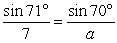 Solve the following equation for a. Round to the nearest hundredth.