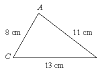 Determine whether the law of cosines can be used to begin the solution process for the triangle.