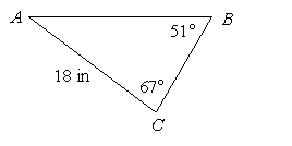 Determine whether the law of cosines can be used to begin the solution process for the triangle.