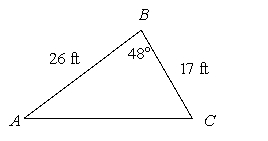 <strong>Determine whether the law of cosines can be used to begin the solution process for the triangle. </strong> A) yes B) no