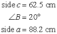 Solve the triangle using the law of cosines. Round to tenths.