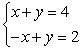 Solve the system by graphing. If the solution does not appear to be a lattice point, estimate the solution to the nearest tenth (indicate that your solution is an estimate).