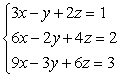 <strong>Solve using the elimination method. If the system is inconsistent or dependent, so state. For a system with linear dependence, write the answer in terms of a parameter. For coincident dependence, state the solution in set notation. </strong> A) (-2, -1, 3) B) (-z + 1, -z + 2, z) C) D) no solution, inconsistent