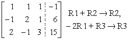 <strong>Perform the indicated row operations, then write the new matrix. </strong> A) B) C) D)