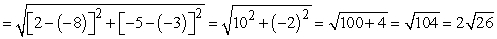 First show that the conditions of the statement are met. Although it is evident from the graph that P<sub>1</sub> and P<sub>2</sub> are on opposite sides of the line segment , it can be proven using the equation of the line . Find the slope of this line using the endpoints of , R (-6, 7) and S (2, -5) and the slope formula: and use the slope-point to find the equation of the line: It can then be shown that P<sub>1</sub>(1, 3) is in the half-plane : and P<sub>2</sub>(-8, -3) is in the half-plane : and they are therefore on opposite sides of the line segment . Next, use the distance formula to show that P<sub>1</sub>(1, 3) is an equal distance from the endpoints R (-6, 7) and S (2, -5): d(P<sub>1</sub>R) d(P<sub>1</sub>S) and that P<sub>2</sub>(-8, -3) is an equal distance from the endpoints R (-6, 7) and S (2, -5): d(P<sub>2</sub>R) d(P<sub>2</sub>S) Now show that the line is a perpendicular bisector of . Use the slope formula to find the slope of the line through P<sub>1</sub>(1, 3) and P<sub>2</sub>(-8, -3):<sub> </sub> <sub> </sub> Since from first step, and are perpendicular. Use the point-slope formula to find the equation of : Find the midpoint of : Show is on : Therefore is a perpendicular bisector of .