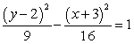 <strong>Sketch a complete graph of the equation, including asymptotes. Be sure to identify the center and vertices. </strong> A) B) C) D)