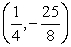 <strong>Use the following to answer questions : y = 2x<sup>2</sup> - x - 3 Find the vertex.</strong> A) B) C) D)