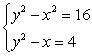 <strong>Solve using elimination. </strong> A) (4, 0), (5, -3), (-5, -3) B) (-4, 0), (5, -3), (5, -3) C) (-4, 0), (5, -3), (5, 3) D) no solutions