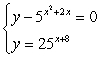<strong>Solve using the method of your choice. </strong> A) (4, 5<sup>24</sup>) B) (-4, 5<sup>8</sup>) C) (4, 5<sup>24</sup>), (-4, 5<sup>8</sup>) D) (4, 5<sup>24</sup>), (-4, -5<sup>8</sup>)