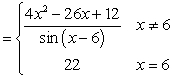 <strong>The function g (x) has a hole (discontinuity) in its graph at x = 6. Write a related piecewise-defined function that creates a continuous graph.</strong> A) G (x) B) G (x) C) G (x) D) G (x)