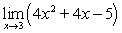 <strong>Evaluate the limit by using direct substitution, if possible. If not possible, state why. </strong> A) 5 B) -5 C) 43 D) direct substitution not possible, 3 is not in the domain