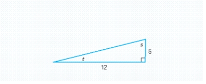  Refer to the triangle and compute  \tan \left( \frac { t } { 2 } \right)  .   