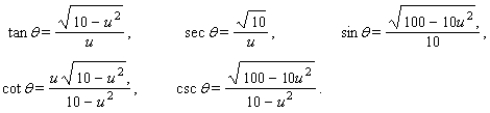 <strong>Use the following information to express the remaining five trigonometric values as functions of . Assume that is positive. Rationalize any denominators that contain radicals. </strong> A) B) C) D) E)