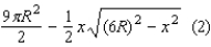 <strong>A triangle is inscribed in a semicircle of diameter 6R. Show that the smallest possible value for the area of the shaded region is . Hint: The area of the shaded region is a minimum when the area of the triangle is a maximum. Find the value of x that maximizes the square of the area of the triangle. This will be the same x that maximizes the area of the triangle.</strong> A) The hint tells us that the area of the region is a minimum when the area of the triangle is a maximum. We first find the value of x that maximizes the square of the area of the triangle. The area of the triangle is equal to . The square of the area of the triangle is equal to , and the substitution will transform this expression into the quadratic function Since we want to find the maximum value of t, we will substitute the value into the equation. Solving for t gives us the following minimum area of the shaded region: . B) The hint tells us that the area of the region is a minimum when the area of the triangle is a maximum. We first find the value of x that maximizes the square of the area of the triangle. The area of the triangle is equal to . The square of the area of the triangle is equal to The substitution will transform this expression into the quadratic function Since the graph of equation (1) will be a parabola opening downward, the input t that yields a maximum value for this function is Substituting the value into the equation gives us and consequently (The negative root can be rejected since the side of a triangle can't be negative). With this value of x, we can calculate the minimum area of the shaded region. The minimum area of the shaded region is equal to Substituting the value in the equation (2) gives us that the minimum value of the shaded region is equal to . C) The hint tells us that the area of the region is a minimum when the area of the triangle is a maximum. We first find the value of x that maximizes the square of the area of the triangle. The square of the area of the triangle is equal to . The substitution will transform this into the quadratic function Since the graph of equation (1) will be a parabola opening downward, the input t that yields a maximum value for this function is Substituting the value into the equation gives us and consequently . With this value of x, we can calculate the minimum area of the shaded region. The minimum area of the shaded region is equal to Substituting the value into the equation (2), we find that the minimum value of the shaded region is equal to . D) The hint tells us that the area of the region is a minimum when the area of the triangle is a maximum. We first find the value of x that maximizes the square of the area of the triangle. The square of the area of the triangle is equal to , which is a quadratic function. The graph of this function will be a parabola opening downward, so we can write the maximum value of this function as: We can then write as and calculate the minimum area of the shaded region. Substituting this value into the area equation, we find its minimum area: . E) The hint tells us that the area of the region is a minimum when the area of the triangle is a maximum. We first find the value of x that maximizes the square of the area of the triangle. The square of the area of the triangle is equal to . The substitution will transform this into the quadratic function Since the graph of equation (1) will be a parabola opening downward, the input t that yields a maximum value for this function is Substituting the value into the equation gives us and consequently . With this value of x, we can calculate the minimum area of the shaded region. The minimum area of the shaded region is equal to Substituting the value into the equation (2), we find that the minimum value of the shaded region is equal to .