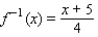 <strong>Let f(x) = 5x + 4. Find f<sup> - 1 </sup>(x).</strong> A) B) C) D) E)