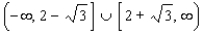 <strong>Solve the inequality. Express your answer in interval form. </strong> A) B) C) D) E) no solution