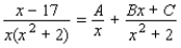 <strong>Determine the constants (denoted by capital letters) so that the equation is an identity. </strong> A) B) C) D) E)
