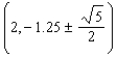 <strong>Graph the ellipse. Specify the lengths of the major and minor axes, the foci, the center and the eccentricity. </strong> A) center: (- 2, 5); Length of major axis: 6; Length of minor axis: 4; Foci: ; Eccentricity: B) center: (1, - 2.5); Length of major axis: 3; Length of minor axis: 2; Foci: ; Eccentricity: C) center: (2, - 5); Length of major axis: 6; Length of minor axis: 4; Foci: ; Eccentricity: D) center: (1, - 2.5); Length of major axis: 3; Length of minor axis: 2; Foci: ; Eccentricity: E) center: (2, - 5); Length of major axis: 6; Length of minor axis: 4; Foci: ; Eccentricity: