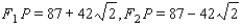 <strong>You are given an ellipse and a point P on the ellipse. Find and , the lengths of the focal radii. </strong> A) B) C) D) E)