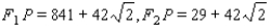 <strong>You are given an ellipse and a point P on the ellipse. Find and , the lengths of the focal radii. </strong> A) B) C) D) E)