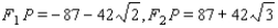 <strong>You are given an ellipse and a point P on the ellipse. Find and , the lengths of the focal radii. </strong> A) B) C) D) E)