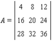 <strong>Evaluate A by expanding it along the second row. </strong> A) B) C) D) E)