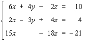 <strong>Use Cramer's rule to solve the system. </strong> A) B) C) D) E)