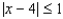 <strong>Rewrite using absolute value notation. The distance between x and 1 is at least 1/4. </strong> A) B) C) D) E)