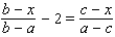 <strong>Solve for x in terms of the other letters. </strong> A) x=2b B) x=a C) x=2a D) x=c E) x=1/2a