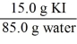 <strong>Which of the following is not a unit factor related to a 15.0% aqueous solution of potassium iodide,KI?</strong> A) B) C) D) E)