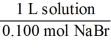 <strong>Which of the following unit factors is not related to a 0.100 M NaBr solution?</strong> A) B) C) D) E)