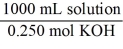 <strong>Which of the following unit factors is not related to a 0.250 M KOH solution?</strong> A) B) C) D) E)
