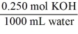 <strong>Which of the following unit factors is not related to a 0.250 M KOH solution?</strong> A) B) C) D) E)