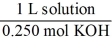 <strong>Which of the following unit factors is not related to a 0.250 M KOH solution?</strong> A) B) C) D) E)