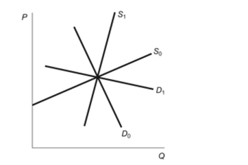 <strong>(Figure: Elasticities of Supply and Demand) Which combination of demand and supply curves results in the greatest tax burden to buyers? Figure: Elasticities of Supply and Demand </strong> A) D0 and S0 B) D1 and S1 C) D0 and S1 D) D1 and S0