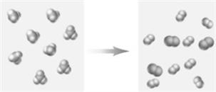 <strong>Consider the following image. Which of the following most accurately describes the change represented in the image?</strong> A)A chemical change which follows conservation of mass. B)A physical change which does not follow conservation of mass. C)A physical change which follows conservation of mass. D)A chemical change which does not follow conservation of mass.