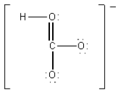 <strong>Which of the following is the best Lewis diagram for HCO<sub>3</sub><sup>-</sup>?</strong> A) B) C) D) E)
