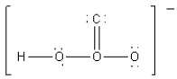 <strong>Which of the following is the best Lewis diagram for HCO<sub>3</sub><sup>-</sup>?</strong> A) B) C) D) E)