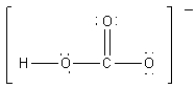 <strong>Which of the following is the best Lewis diagram for HCO<sub>3</sub><sup>-</sup>?</strong> A) B) C) D) E)