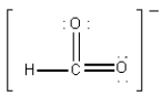 <strong>Which of the following is the best Lewis diagram for HCO<sub>2</sub><sup>-</sup>?</strong> A) B) C) D) E)