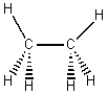 <strong>Which of the following wedge-and-dash diagrams best illustrates the molecular geometry of C<sub>2</sub>H<sub>6</sub>?</strong> A) B) C) D) E)