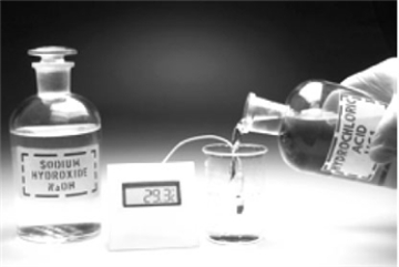 Aqueous HCl is added to an aqueous solution of NaOH at 25 °C and the result is shown in the figure below. Which of the following correctly characterizes this reaction?