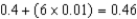 0.46 mL The calibrations divide a tenth of a mL into 10 increments, so each shorter calibration measures one-hundredth.   mL