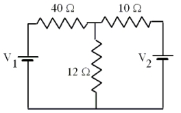 <strong>Three resistors and two 10.0-V batteries are arranged as shown in the circuit diagram. Which one of the following entries in the table is correct?    </strong> A)   B)   C)   D)   E)   <div style=padding-top: 35px> 