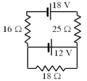 <strong>Three resistors and two batteries are connected as shown in the circuit diagram. What is the magnitude of the current through the 12-V battery?  </strong> A)0.15 A B)0.82 A C)0.30 A D)0.67 A E)0.52 A <div style=padding-top: 35px> 